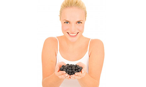 woman blueberries